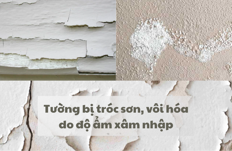 Tường nh&agrave; bị hư hại nặng nề do độ ẩm kh&ocirc;ng kh&iacute; x&acirc;m nhập