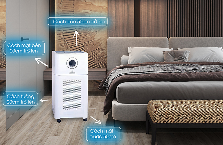 Khoảng cách đặt máy lọc không khí trong phòng ngủ phù hợp