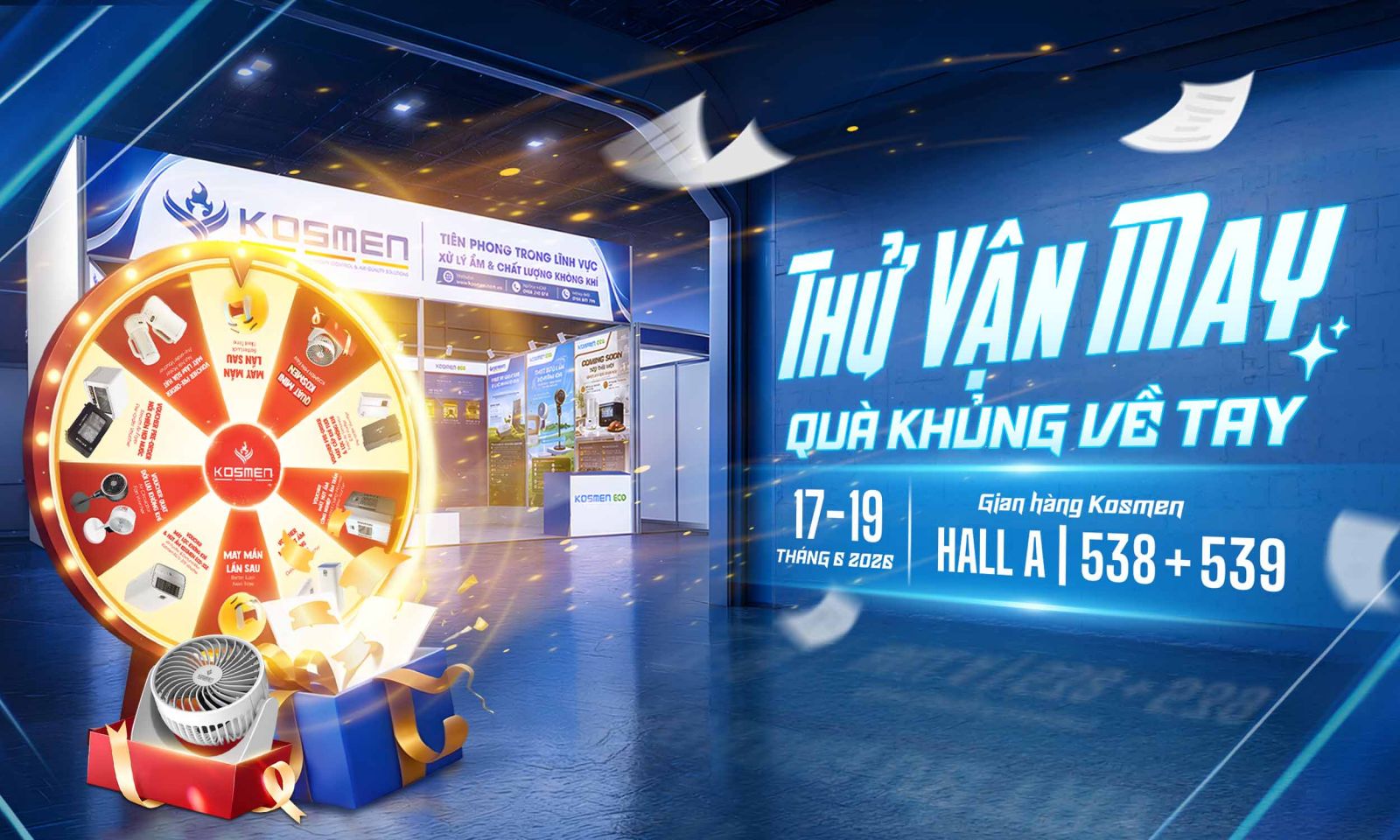 Tham gia v&ograve;ng quay may mắn - nhận qu&agrave; hấp dẫn tại gian h&agrave;ng Kosmen